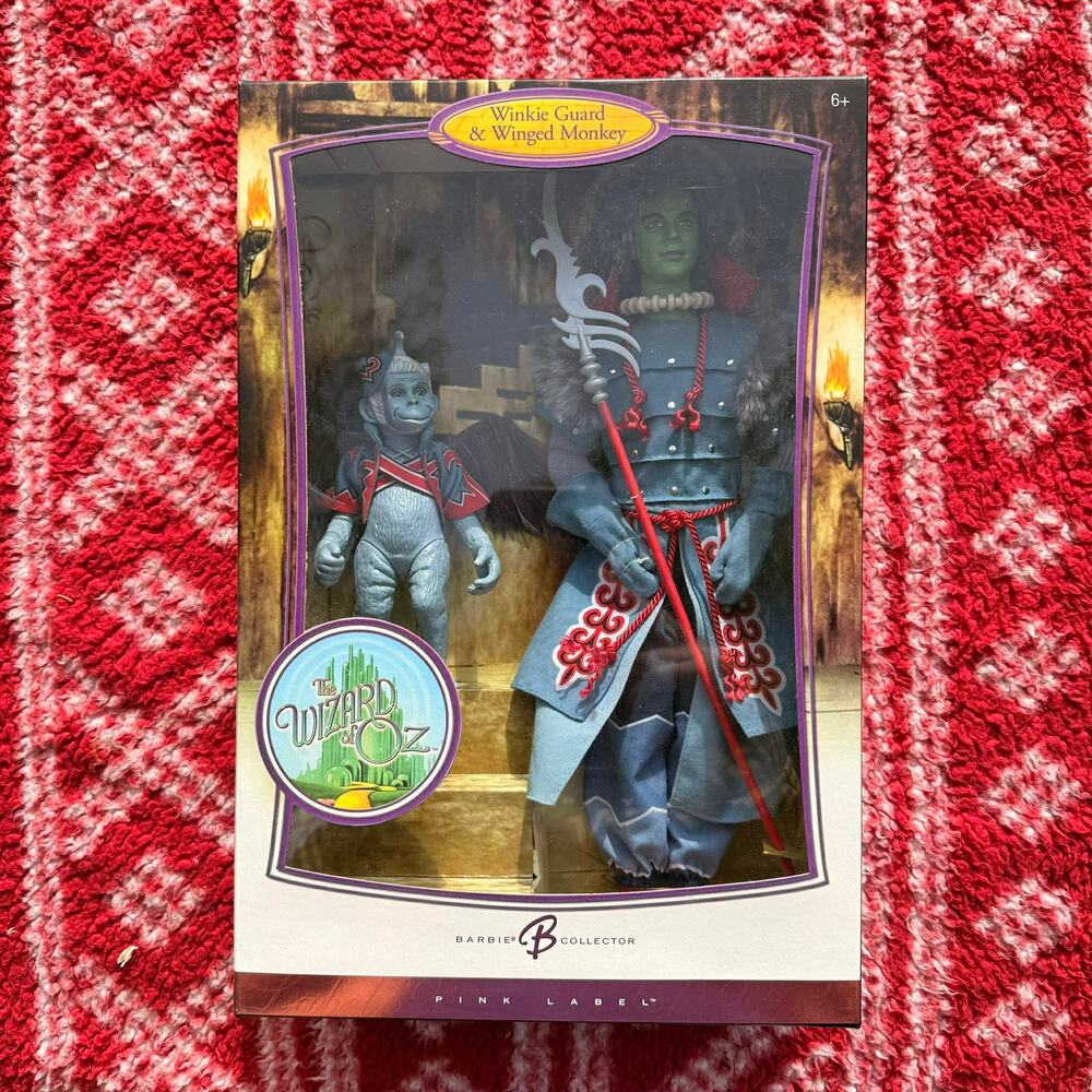 Barbie Collector Wizard of Oz Winkie Guard Ken & Winged Monkey Pink Label NIB